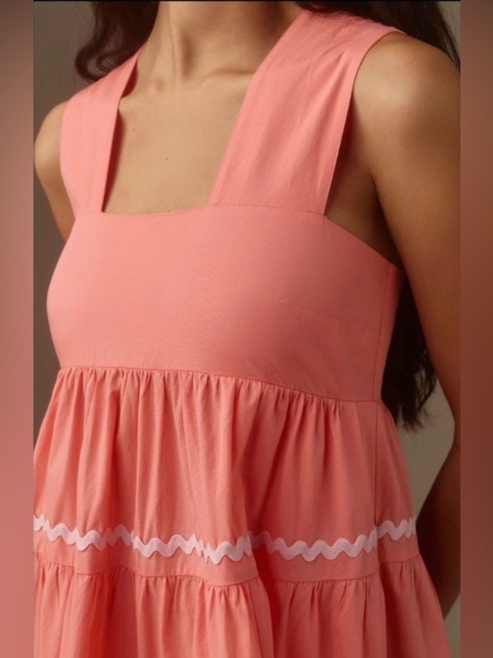 Anthropologie The Helena Square-Neck Tiered & Ribboned Midi Dress - Picture 6 of 17